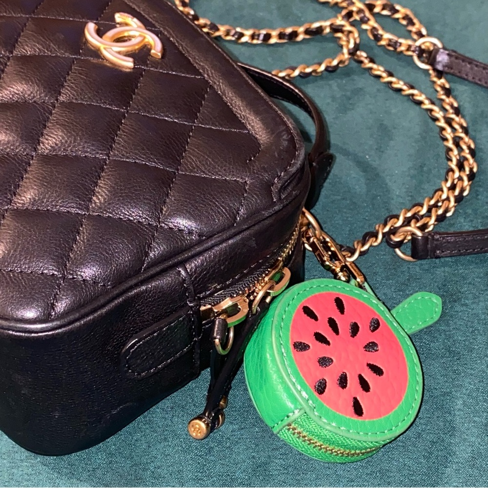 Watermelon fruit bag charm, coin purse or airtag holder - Picture 1 of 6